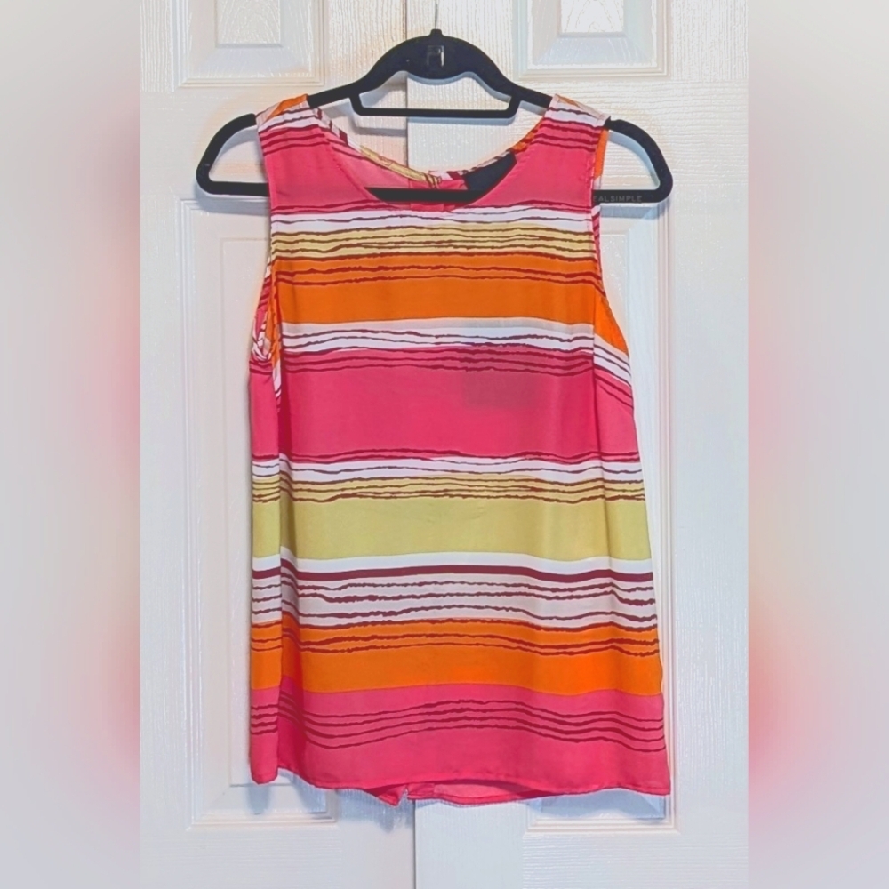 Cynthia Rowley Vibrant Sleeveless Striped Blouse